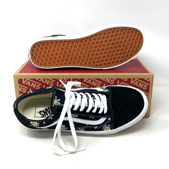 VANS Old Skool Low Top Black Floral Suede Canvas Women Size Sneakers VN0A5JMIY23 - Picture 8 of 11